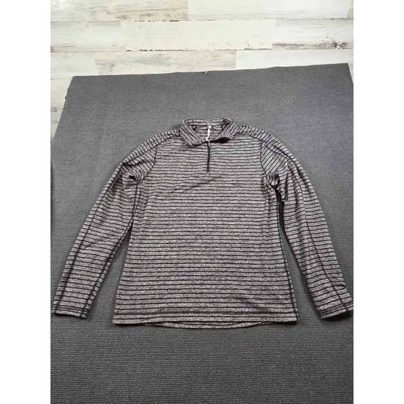 Lululemon Black/Gray Striped Women's M / LG Pullover With Offset Zipper - Picture 2 of 8